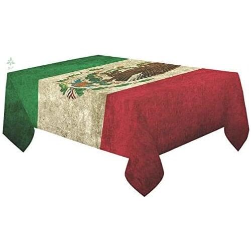 Interest Mexican Flag Home Decor Vintage Modern Desk Cover Tablecloth For Dining Room Kitchen Party Decoration