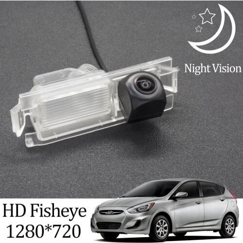 Owtosin HD 1280*720 Fisheye Rear View Camera For Hyundai Accent/Solaris/Verna (RB) hatchback 2010-2018 Car Parking Accessories