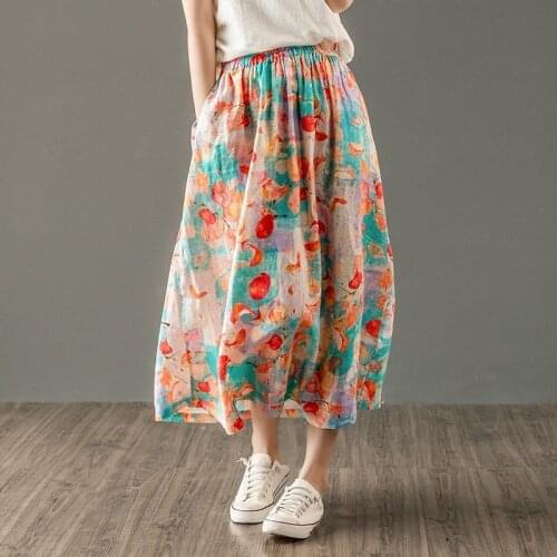 Ginzagirl Newest Hot Summer Ladies Sweet Jersey Gypsy Long Maxi Full Skirt Pretty Floral Beach Girls Sundress Dropshipping