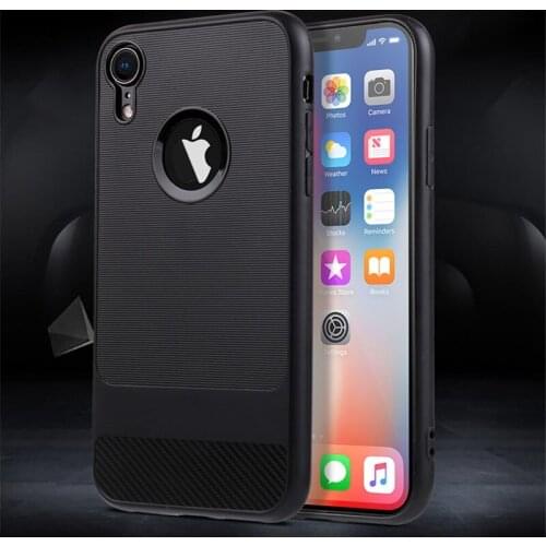 Brushed Carbon Fiber Phone Case For iPhone XR XS MAX X 7 8 Plus Soft TPU Silicone Shockproof Back Cover for iPhone 6 6S Plus