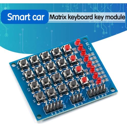 4X4 Matrix Keyboard For Arduino Array Module 16 Key Push Buttons Tastatur Switch Keypad Panel 4*4 Tasten 8LEDs Accessory DIY Kit