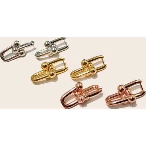 Hardware Elements Link Design Women Earrings High Quality Luxury Titanium Steel Gold Color Fashion Earring Jewelry