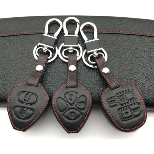 Genuine Leather Men & Womens Key Holder Key Chain Car Key Case Cover For Toyota Tarago RAV4 Corolla Camry Celica Avalon 3 key