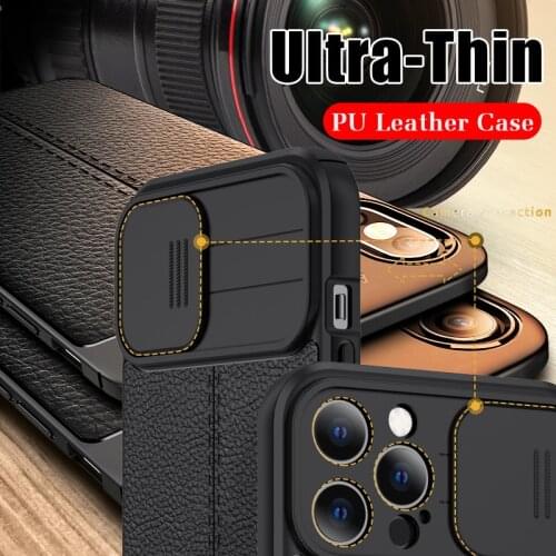 Leather PU Silicone Soft Case For Iphone 13 11 Pro 12 Mini X Xr Xs Max 7 8 6 6s PLus Full Cover Shockproof Lens Protective