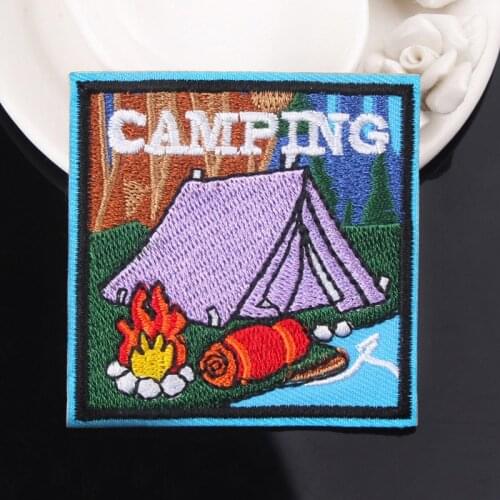 Wilderness Patch Iron On Patches On Clothes Embroidered Patches For Clothing Camping Patch Sewing On Garment Apparel Accessory