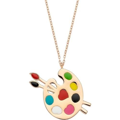 Nereze Birthday Gift Pallet Necklace Silver Necklace