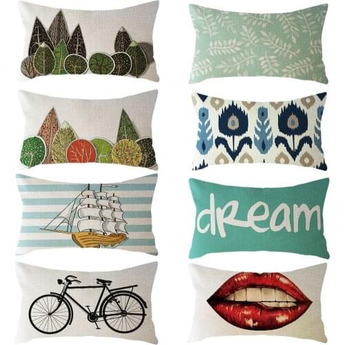 2021 New Simple Painting Pillow Case Linen Cushion Cover Decorative Geometric Sofa Throw Pillow Room Pillow Cover Decor 30x50cm