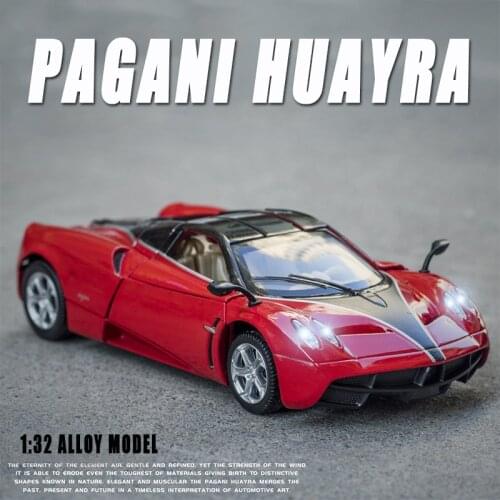 New Diecast 1:32 Alloy Model Car Pagani Huayra Supercar Miniature Metal Vehicle Boys Birthday Gifts for Children Collection Toy