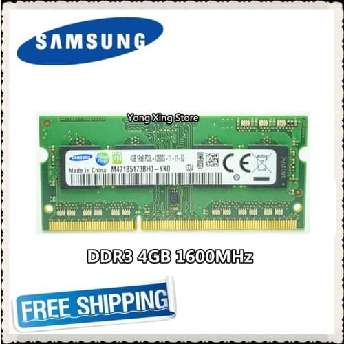 Samsung DDR3 4GB 1600MHz PC3 PC3L-12800S Laptop memory notebook Computer RAM 12800 4G SODIMM