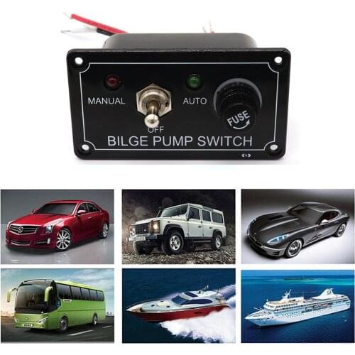 Boat Bilge Pump Switch W/ LED Light Indicator - 3 Way Control Panel Marine