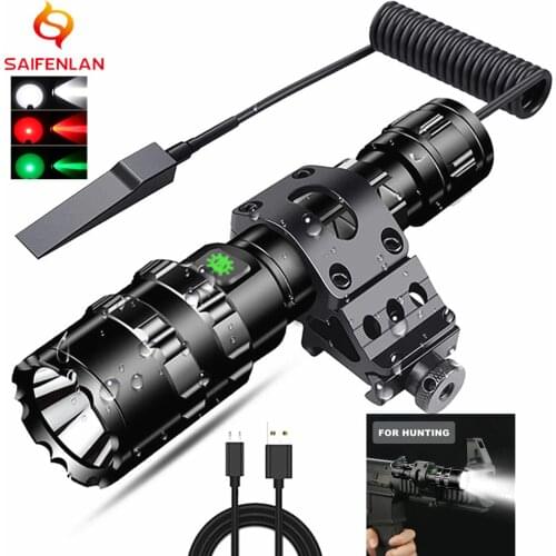 65000Lums Professional LED Flashlight for Hunting Tactical Scout Torch Lights L2 USB Rechargeable LED Waterproof Fishlights