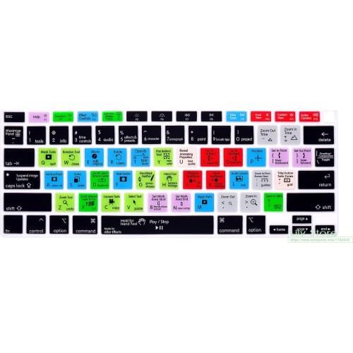 After Effects Shortcut Hotkey Silicone Keyboard Cover Skin for MacBook Air 13 Inch 2021 2020 Touch ID A2179 and A2337 M1 Chip