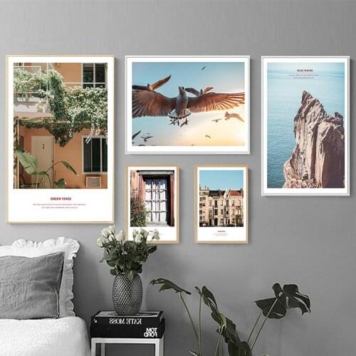 Nordic Landscape Modern Simple Living Room Room Photo Wall Five Pictures Art Painting Wall Paomtomg For Decor Maison