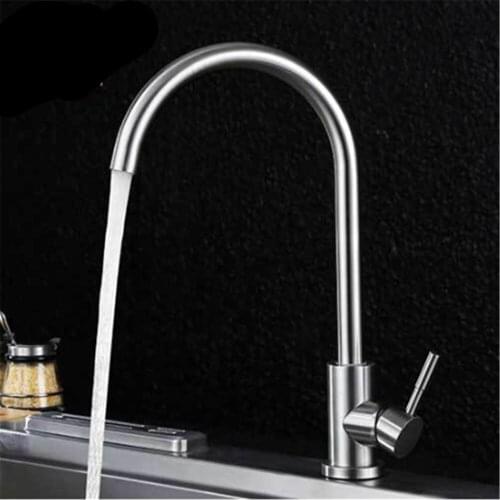 Kitchen Faucet Stainless Steel Tap for Sink Single Hole Bubbler Outlet Faucets Single Handle Mixer Home Hot Cold Mixing Taps