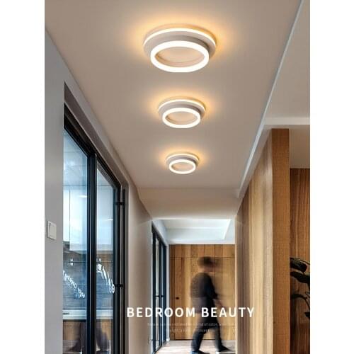 Modern LED Ceiling Lamp for Aisle Corridor Black White Square Round Surface Mounted Lighting in the Living Room Bedroom Balcony
