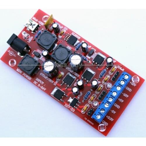 USB Boost DC 5-24V 19V to dual power +12V,-12V +5V -5V +3.3V Linear Regulator Module FOR DDS Function Signal Generator Module