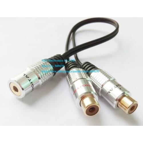 1/8" 3.5MM Stereo Female to DUAL RCA Female Jack Audio Adapter Connector Cable About 25CM/Free shipping/1PCS