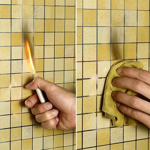 1PC Aluminum Foil Self adhesive Wallpaper Bathroom Waterproof Scrub Mosaic Wall Tile Stickers Kitchen Oil-proof Wall Paper Decor