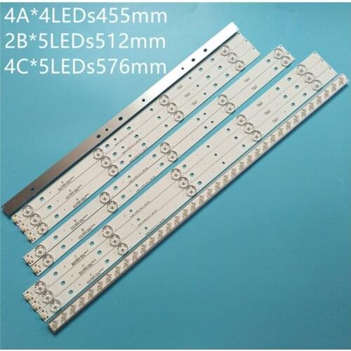 10pcs x 55'' LED Backlight Strip for AKAI LEHUA TV AKTV551 JS-D-JP5520-A41EC B51EC C51EC 60416 MS-L0956 5/4 lamps