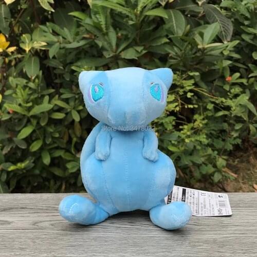 16cm New Sun Moon Anime Shiny Mew Plush Toys Blue Cartoon Soft Stuffed Toy Doll