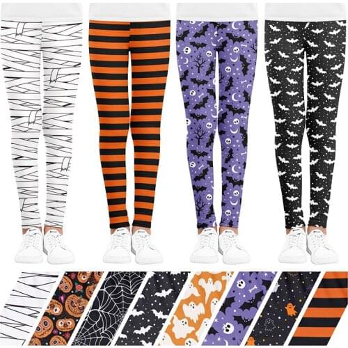 3Pcs/lot Spring Summer Kids Pants Halloween Party Clothes Print Leggings for Girls Trousers Baby Girls Soft Elastic Skinny Pants