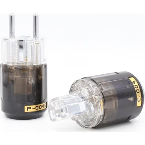 5Pairs P004E+C004 Rhodium Plated European Power Plug Schuko Power Connector+IEC Female Plug