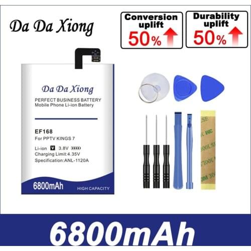 6200mAh EF168 Battery for PPTV Kings 7 king 7S King7 PP6000 Li-ion Li-Polymer Cellphone Baterie +Free tools stickers with Gift