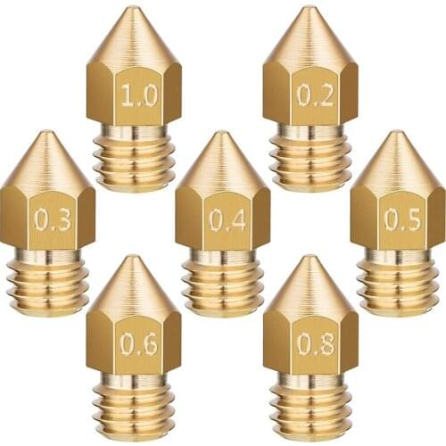 3D printer Accessories Mk7 Mk8 nozzle 1.75mm 3.0mm For 3d Printer Parts Mk8 Creality Cr-10 Ender 3