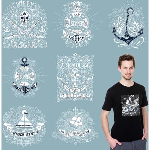 White design patterns Heat-sensitive patches Heat Transfer printing Patches for clothing Stickers on Clothes DIY Appliques