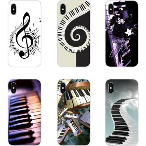 Customized Cases For Samsung Galaxy S3 S4 S5 Mini S6 S7 Edge S8 S9 S10 Lite Plus Note 4 5 8 9 black white music piano keys notes