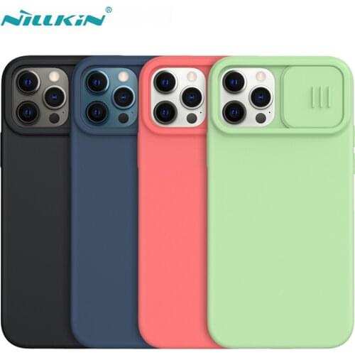 For iPhone 12 Pro Max Case NILLKIN CamShield Silky Silicone Case Protect Lens Privacy Phone Case For iPhone 12 12 Pro Back Cover