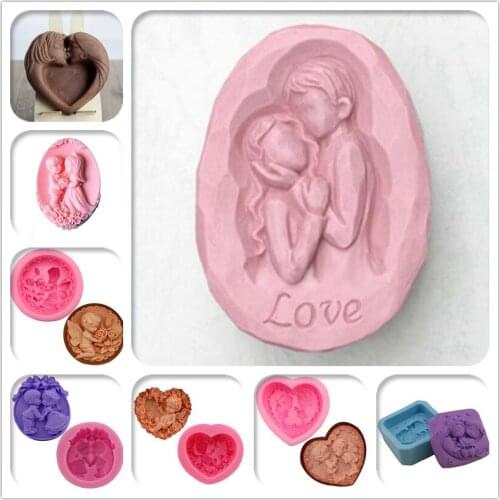 Hot sale Angel Sweetheart lovers DIY Handmade Silicone Soap mold Wedding Resin Clay Craft Molds Silicon
