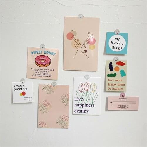 Ins 8sheets Tulip Series Card Flowers Postcard Room Wall Decoration Cards Diy Creative Background Collocation Photographic Props