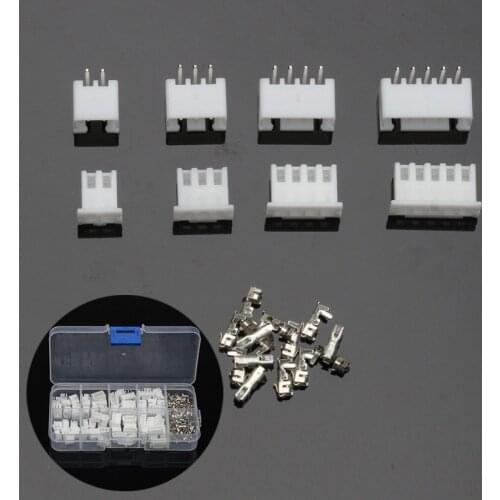 JST-XH 2.54mm Wire Male/Female Dupont Connectors Set 150Pcs White Cable Jumper Pin Header Housing Terminal Kit 2/3/4/5Pin