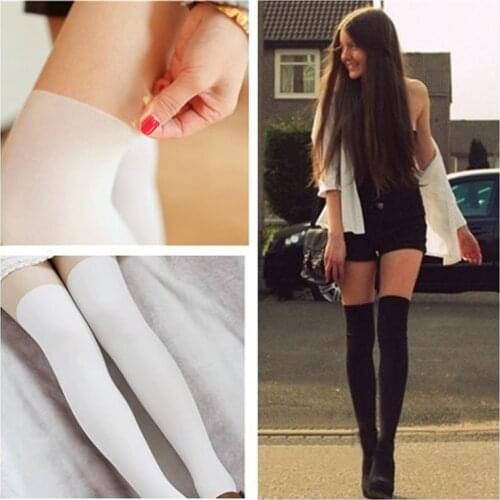 Sexy Medias Striped Sock Lolita Over Knee Lace Black White Long Tights Women Over Knee Thigh High Stockings Ladies Girl