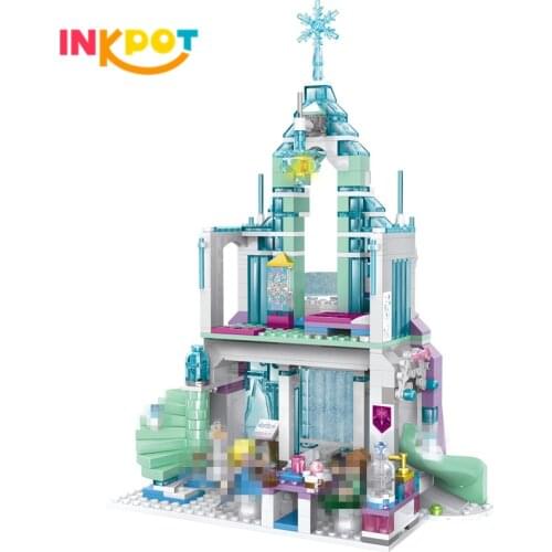 Castle building blocks With Light sets Bricks Kit 848pcs Snow Princess Magical Blocks for girl kid building block Castle Model
