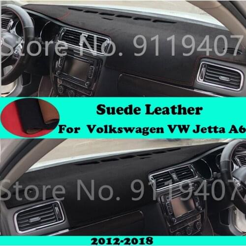 For Volkswagen VW Jetta A6 MK6 2012~2018 Suede Leather Dashmat Dashboard Cover Pad Dash Mat Carpet Car-Styling Accessories