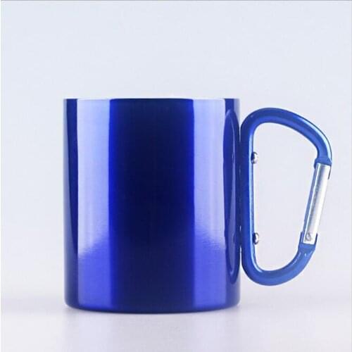 Creative Simple Stainless Steel Coffee Mugs Climbing Buckle Handle Cup for friend Gifts
