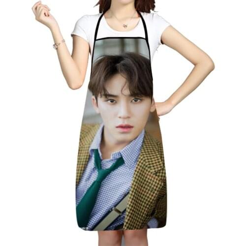 Kitchen Apron KPOP Seventeen Mingyu Printed Sleeveless Oxford Fabric Aprons for Men Women Home Cleaning Tools Creative Gifts