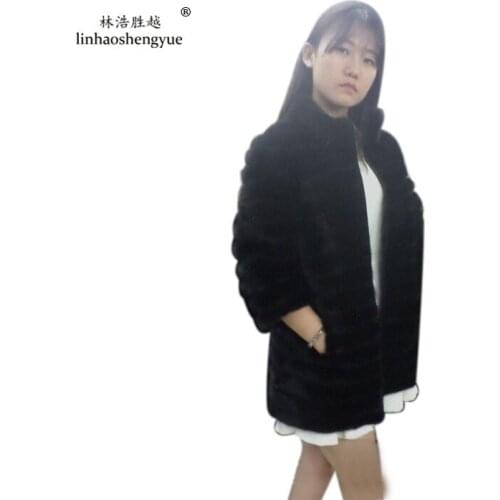 Linhaoshengyue 2015 Mink Fur Highlight Pig Skin Coat 2.5:2.5