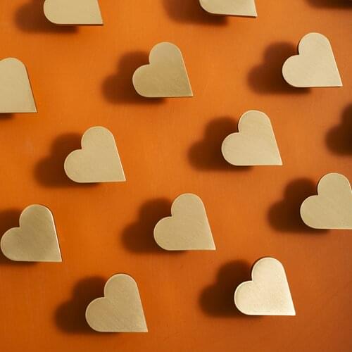 MFYS Love Heart Shape Design Furniture Knobs Brass Cabinet Drawer Pulls Wardrobe Closet Handles Modern Bedroom Decor Hardware