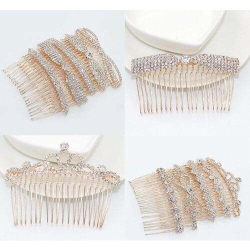 Trendy Womens Bowknot Crown One Word Love Sun Flower Diamond Bangs Hair Comb New Hair Accessories