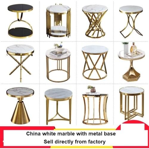 Marble top with metal base cofffee table