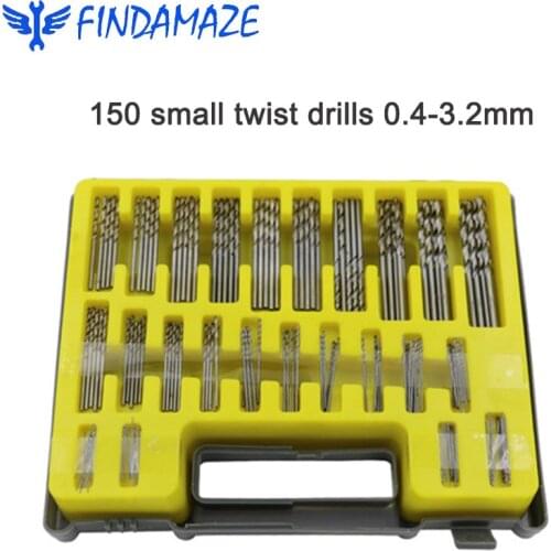 Mini Twist Drill Bit Set Mini Precision Hole Saw Set 0.4mm-3.2 150Pcs Woodworking Plastic Box and Aluminum HSS Drill Bit Set