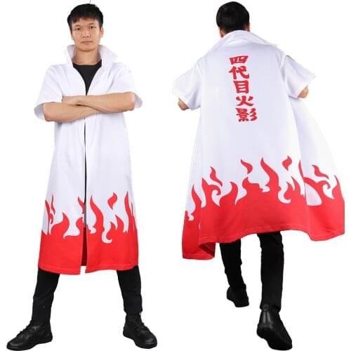 Namikaze Minato Cosplay Costume 4th Hokage Trench Cloak Robe Outfits Halloween Carnival Suit