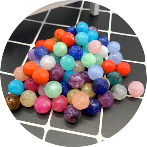 New 12/14 mm Bracelet Accessories Imitation Natural Stone Round Section Acrylic Beads Clouds Effect Beads For Jewelry Makeing