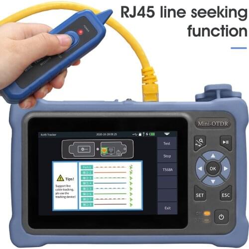 Free shipping MINI OTDR 1310/1550nm 26/24dB Fiber Optic Reflectometer Touch Screen VFL OLS OPM Event Map Ethernet Cable Tester