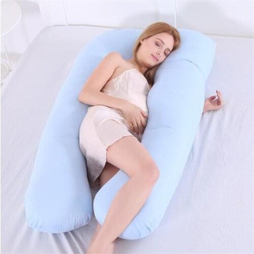 Sleeping Support Pillow For Pregnant Women Body 100% Cotton U Shape Maternity Pillows Pregnancy Side Sleepers Striped Pillow