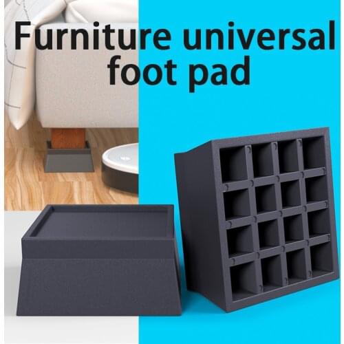 1Pc Bed Foot Heightening Pad Square Furniture Risers Stackable Heavy Duty Anti-Slip Heighten Base Fits For Desks Couches Sofas