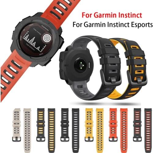 Soft Silicone Watch Band Strap for Garmin Instinct/Esports/Tide/Solar Smart Watch Replacement Band Wriststrap Smart Accessories
